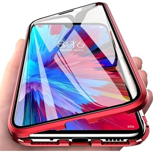 Huawei P30 Lite Uyumlu Kılıf Önü Açık Arkası Temperli Camlı Manyetik Adsorpsiyon Darbeye Dayanıklı Kapak