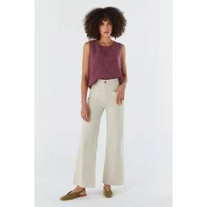 Wide Leg Pantolon Bej