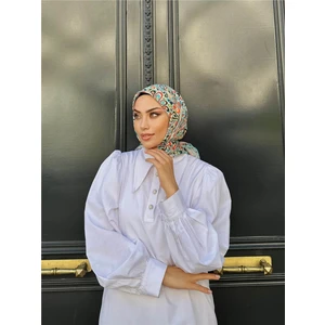 Relax Ebruli Soft Eşarp Yeşil Krem 1147-14