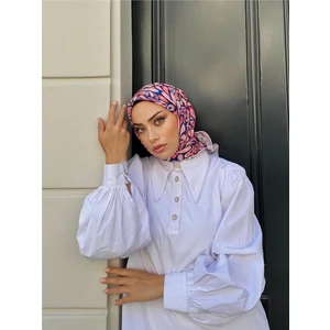 Relax Ebruli Soft Eşarp Pembe Lacivert 1147-04