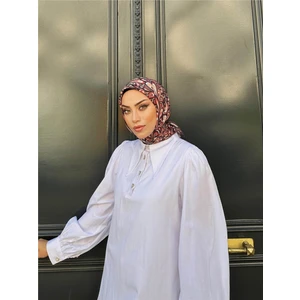 Relax Ebruli Soft Eşarp Siyah Kırmızı 1147-12