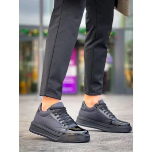 J-X46 Bağcıklı Ortopedik Taban Günlük Paraşüt Kumaş Rugan Erkek Spor Sneaker Ayakkabı St Siyah