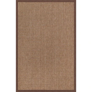 0465-KAHVERENGI Kumaş Bordür Sisal Halı Kilim Hav Toz Vermez Kolay Temizlenen Hasır Kilim