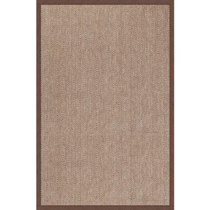 0408-KAHVE Kumaş Bordür Sisal Halı Kilim Hav Toz Vermez Kolay Temizlenen Hasır Kilim