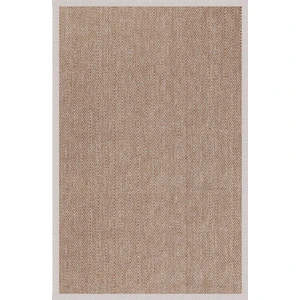 0408-KREM Kumaş Bordür Sisal Halı Kilim Hav Toz Vermez Kolay Temizlenen Hasır Kilim