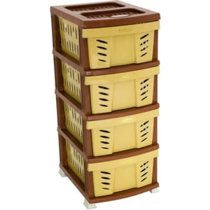 Sağlam Plastik Elegant Delikli Komidin (4 Çekmeceli Sebzelik) Çölbeji