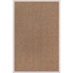 0465-KREM Kumaş Bordür Sisal Halı Kilim Hav Toz Vermez Kolay Temizlenen Hasır Kilim