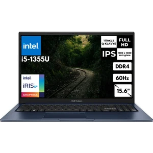 Vivobook 15 i7-1355U 16 GB 512 GB SSD  Iris Xe Graphics 15.6" FHD Windows 11 Pro Notebook X1504VA-NJ1499AT47