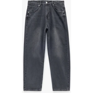 Pamuklu Cep Detaylı Bol Baggy Jean Pantolon