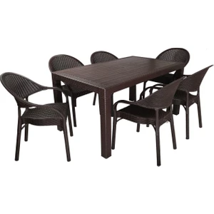 Elit Rattan 90x150 Eylül Koltuk Masa Takımı Kahverengi