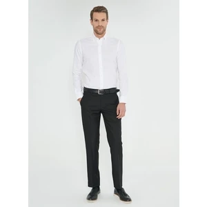 AC&Co / Altınyıldız Classics Erkek Siyah Regular Fit Normal Kesim Yan Cepli Esnek Klasik Pantolon