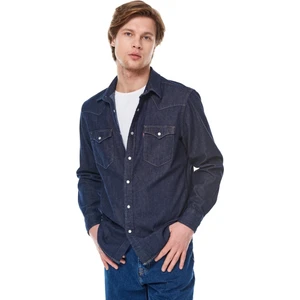 Classic Western Standard Red Cast Rinse Mavi Erkek Gömlek