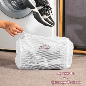 3128 Çamaşır Yıkama Filesi Fermuarlı Bölmeli Ayakkabı Yıkama Filesi Deforme Önleyici Torba File