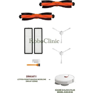 Xiaomi Robot Vacuum S10+/S10 Plus Robot Süpürge Uyumlu Fırça,hepa Filtre Set-8 Parça