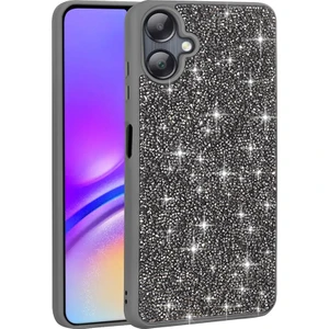 Galaxy A06 Kılıf Parlak Taşlı Tasarım Otnv Pırlanta Kapak - Gri