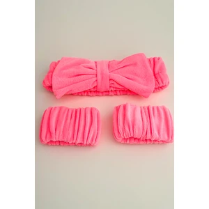 Fiyonk Havlu Saç Bandı ve Bileklik Seti Spa-Makyaj-Cilt Bakım-Yüz Yıkama Saç Bandı