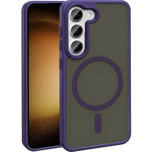 Galaxy S24 Fe Kılıf M-Safe Şarj Özellikli Mat Arka Yüzey Nvg Sio Kapak - Derin Mor