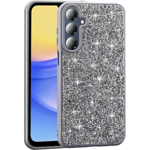 Galaxy A26 Kılıf Parlak Taşlı Tasarım Otnv Pırlanta Kapak - Gri