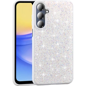 Galaxy A16 Kılıf Parlak Taşlı Tasarım Otnv Pırlanta Kapak - Beyaz