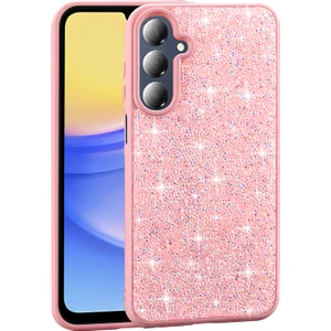 Galaxy A26 Kılıf Parlak Taşlı Tasarım Otnv Pırlanta Kapak - Pembe