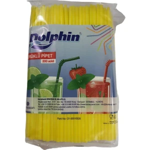 Renkli Körüklü Pipet Boy : 21,5 cm PK:200 Lü 5 mm Çap Paketler Tek Renktir