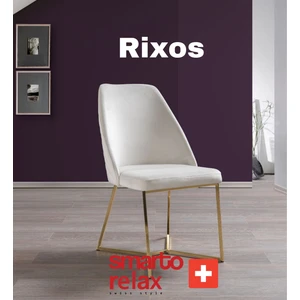 Smarto Relax Rixos 2’li Sandalye Seti — Metal Ayaklı, Beyaz Kumaş