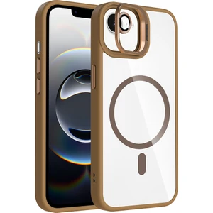 iPhone 16E Kılıf Standlı ve Kamera Lens Hediyeli M-Safe Şarj Özellikli Mkst Etro Kapak - Desert Tita