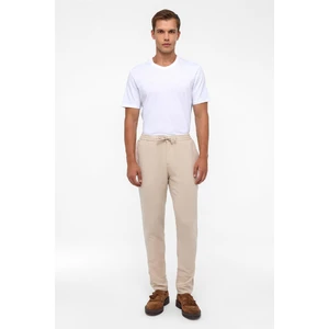 Bej Slim Düz Jogger Pantolon
