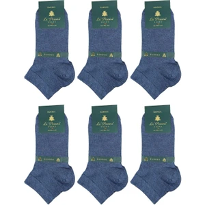 Indigo Düz Ultra Lüks 6'lı Bambu Yarım Erkek Çorap CRP358