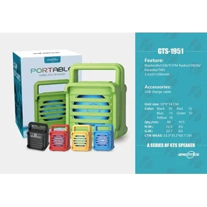 Brk Teknoloji Gts-1951 Hoparlör Bt Kablosuz Mini Gts Hoparlör Renkli Taşınabilir Subwoofer 3 Inç Açık Hoparlör Tws Usb Tf Mp3