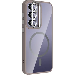 Samsung Galaxy S24 Plus Kılıf Etro Standlı Kamera Lens Koruyucu Hediye Gri