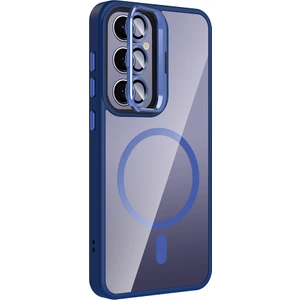 Samsung Galaxy S24 Plus Kılıf Etro Standlı Kamera Lens Koruyucu Hediye Lacivert