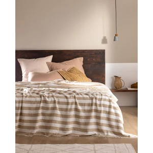 Aviral Çift Kişilik Pamuklu Yatak Örtüsü - Bej
