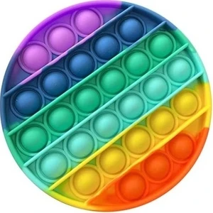 Push Pop Bubble Popit Silikon Stress Oyuncağı Pop It Gökkuşağı Renk Push Pop Bubble Fidget Tiktok 13 x 13 cm