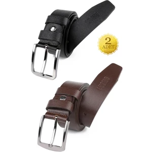 2 Adet Deri Kemer 4 cm Kumaş ve Kot