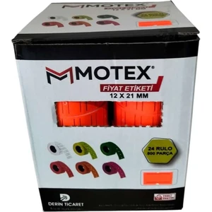 Motex MX-5500 Fiyatlama Etiketi 12X21 mm 24 Adet Rulo 800X24 Rulo 4 Renkli