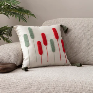 Comfort Punch Desenli Kırlent Kılıfı Kare Dekoratif Bohem Nakışlı Koltuk Yastık Kılıfı Panç 45X45