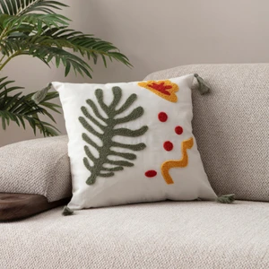 Comfort Punch Desenli Kırlent Kılıfı Kare Dekoratif Bohem Nakışlı Koltuk Yastık Kılıfı Panç 45X45