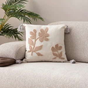 Comfort Punch Desenli Kırlent Kılıfı Kare Dekoratif Bohem Nakışlı Koltuk Yastık Kılıfı Panç 45X45