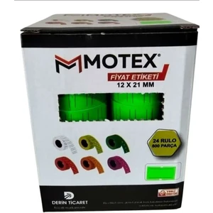 Motex MX-5500 Fiyatlama Etiketi 12X21 mm 24 Adet Rulo 800X24 Rulo 4 Renkli