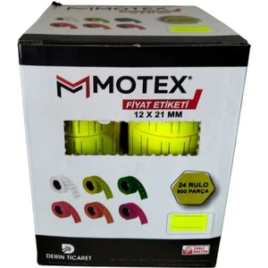 Motex MX-5500 Fiyatlama Etiketi 12X21 mm 24 Adet Rulo 800X24 Rulo 4 Renkli