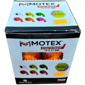Motex MX-5500 Fiyatlama Etiketi 12X21 mm 24 Adet Rulo 800X24 Rulo 4 Renkli