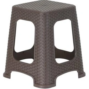 Sağlam Plastik Star Rattan Büyük Tabure Kahverengi (1 ADET)