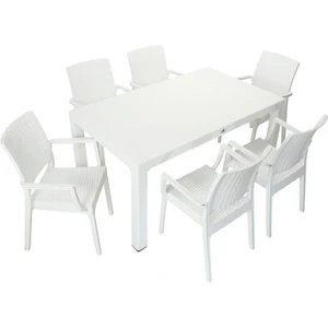 Elit Rattan 90x150 Elit Koltuk Masa Takımı BEYAZ