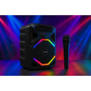 BS-118 Kablolu Mikrofonlu Karaoke Hoparlör | LED Işıklı, 8 Inç, Ekstra Bass, Taşınabilir Bluetooth Speaker