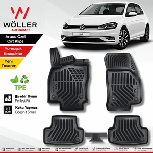 Volkswagen Golf 7 Paspas 2013 2020 Arası 3D Havuzlu Wöller Paspas