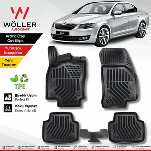 Skoda Octavia Paspas 2013 2019 Arası 3D Havuzlu Wöller Paspas
