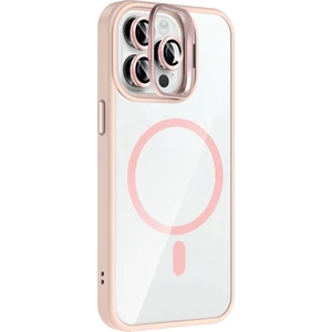 iPhone 14 Pro Max Kılıf Etro Standlı Kamera Lens Koruyucu Hediye Pembe