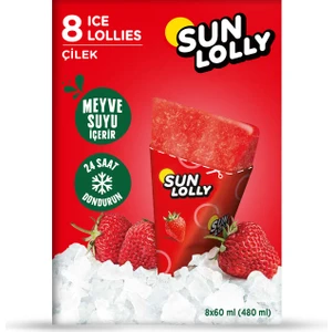 Sun Lolly Çilek Aromalı Su Buzu 8X60 ml