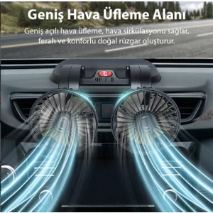 Çift Başlıklı Araba Ofis Ev Için Vantilatör Fan 360 Derece Hareketli Serinletici Fan